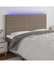 Tête de lit à LED Taupe 180x5x118/128 cm Tissu | Mobilier & Déco