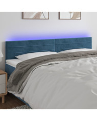 Tête de lit à LED Bleu foncé 160x5x78/88 cm Velours | Mobilier & Déco