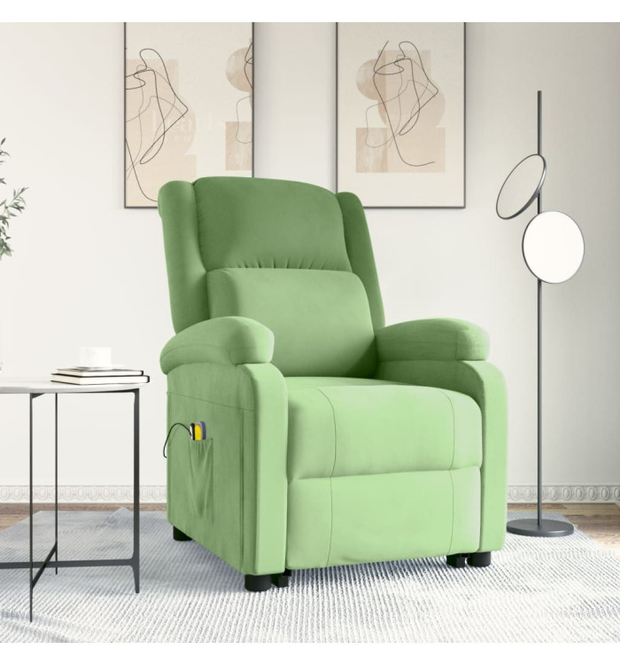 Fauteuil de massage Vert clair Velours | Mobilier & Déco