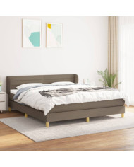 Sommier à lattes de lit avec matelas Taupe 180x200 cm Tissu | Mobilier & Déco