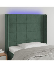 Tête de lit à LED Vert foncé 103x16x118/128 cm Velours | Mobilier & Déco