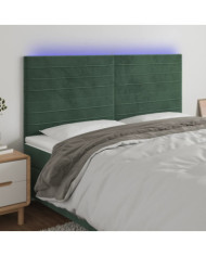 Tête de lit à LED Vert foncé 180x5x118/128 cm Velours | Mobilier & Déco