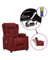 Fauteuil de massage Rouge bordeaux Tissu | Mobilier & Déco