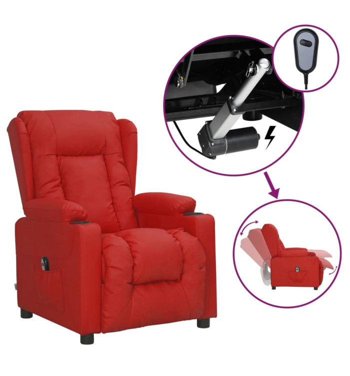 Fauteuil inclinable électrique Rouge bordeaux Similicuir | Mobilier & Déco