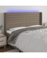 Tête de lit à LED Taupe 183x16x118/128 cm Tissu | Mobilier & Déco
