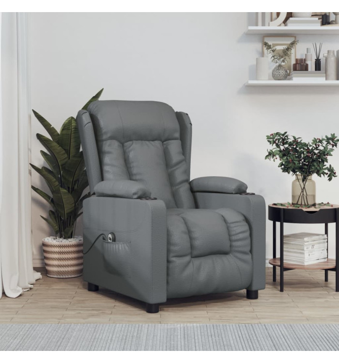 Fauteuil inclinable électrique Gris Similicuir | Mobilier & Déco