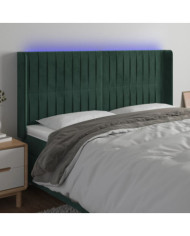 Tête de lit à LED Vert foncé 163x16x118/128 cm Velours | Mobilier & Déco