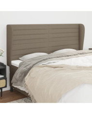 Tête de lit avec oreilles Taupe 183x23x118/128 cm Tissu | Mobilier & Déco