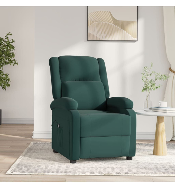 Fauteuil inclinable électrique vert foncé velours | Mobilier & Déco