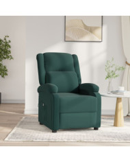 Fauteuil inclinable électrique vert foncé velours | Mobilier & Déco