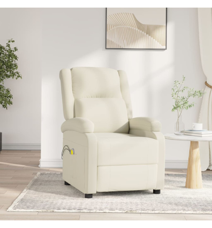 Fauteuil électrique de massage Crème Velours | Mobilier & Déco