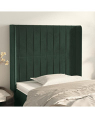 Tête de lit avec oreilles Vert foncé 93x16x118/128 cm Velours | Mobilier & Déco