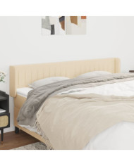 Tête de lit avec oreilles Crème 163x16x78/88 cm Tissu | Mobilier & Déco