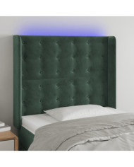 Tête de lit à LED Vert foncé 93x16x118/128 cm Velours | Mobilier & Déco