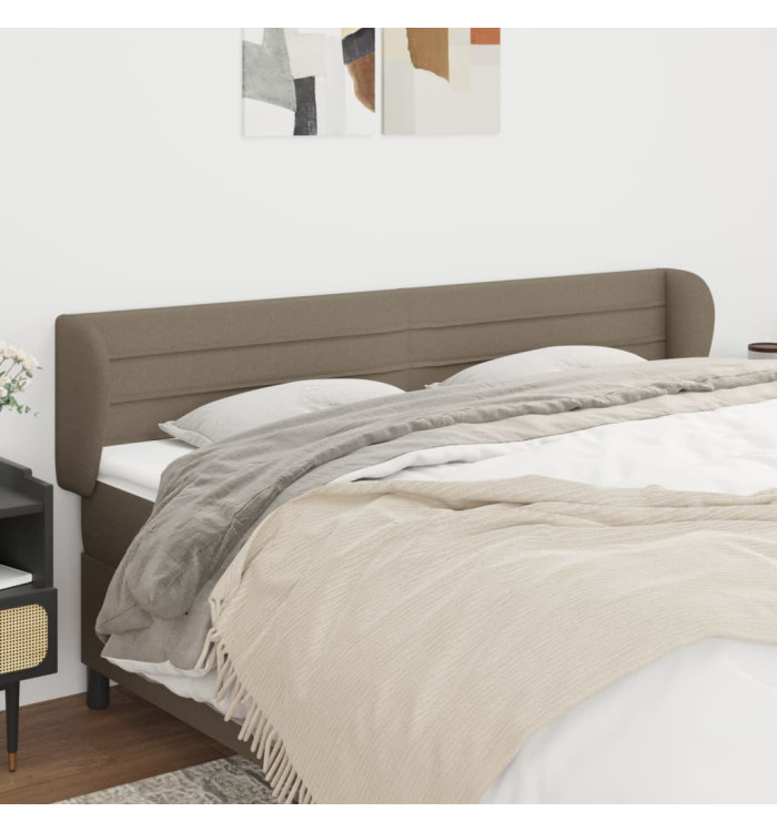 Tête de lit avec oreilles Taupe 183x23x78/88 cm Tissu | Mobilier & Déco