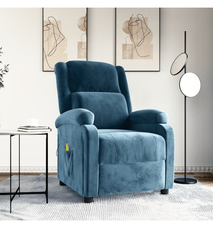 Fauteuil de massage Bleu Velours | Mobilier & Déco