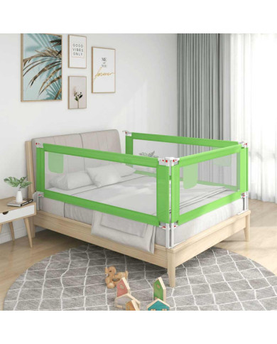 Barrière de sécurité de lit d'enfant Vert 120x25 cm Tissu | Mobilier & Déco