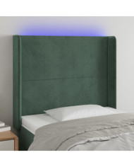 Tête de lit à LED Vert foncé 83x16x118/128 cm Velours | Mobilier & Déco