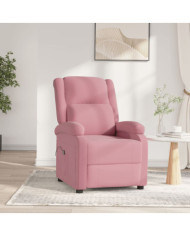 Fauteuil inclinable électrique Rose Velours | Mobilier & Déco
