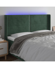 Tête de lit à LED Vert foncé 183x16x118/128 cm Velours | Mobilier & Déco