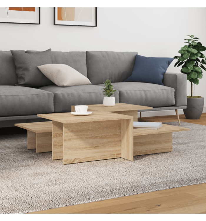 Tables basses 2 pcs Chêne sonoma Bois d'ingénierie | Mobilier & Déco