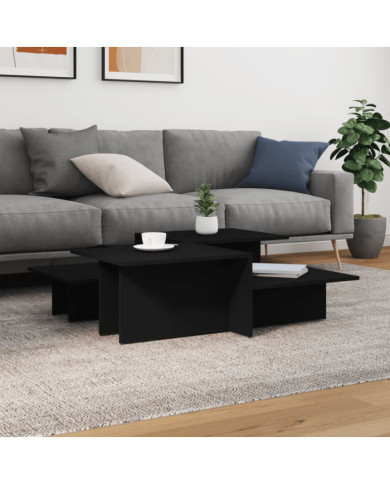 Tables basses 2 pcs Noir Bois d'ingénierie | Mobilier & Déco