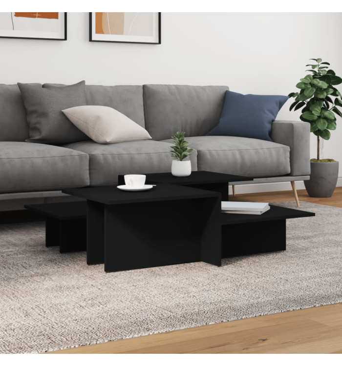 Tables basses 2 pcs Noir Bois d'ingénierie | Mobilier & Déco