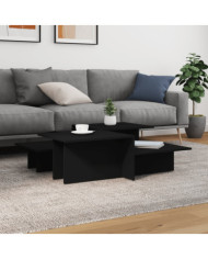 Tables basses 2 pcs Noir Bois d'ingénierie | Mobilier & Déco