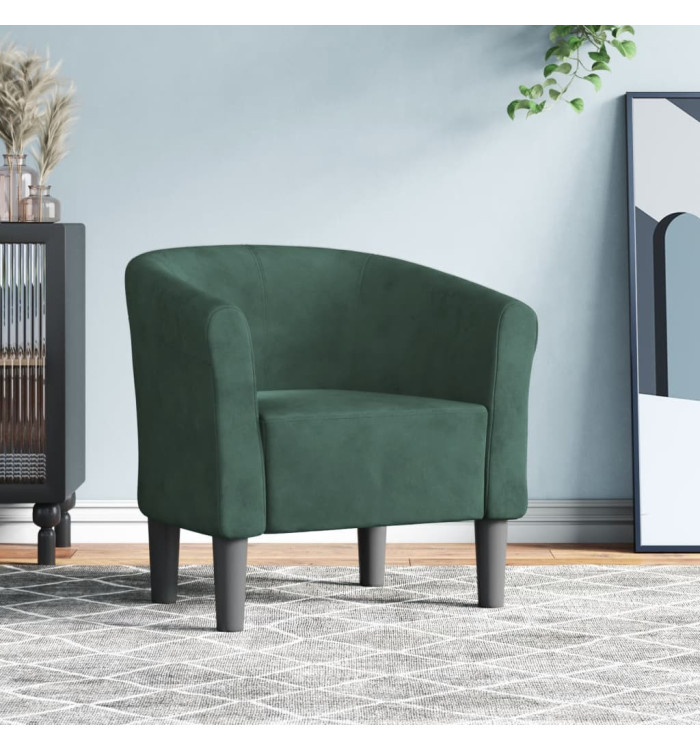 Chaise cabriolet vert foncé velours | Mobilier & Déco