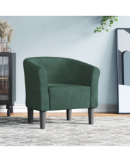 Chaise cabriolet vert foncé velours | Mobilier & Déco