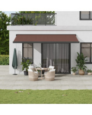 Auvent manuel rétractable marron 500x300 cm | Mobilier & Déco