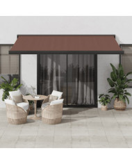 Auvent manuel rétractable marron 400x300 cm | Mobilier & Déco