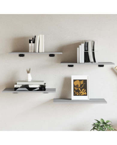 Étagères murales 4 pcs sonoma gris 60x30x1,5 cm bois ingénierie | Mobilier & Déco