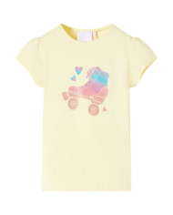 T-shirt pour enfants imprimé patins à roulettes jaune tendre 92 | Mobilier & Déco