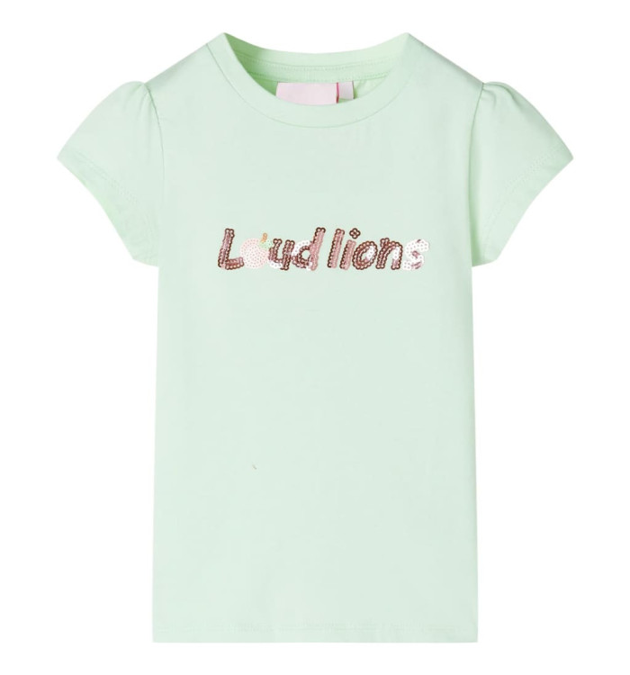 T-shirt enfant à manches courtes vert tendre 140 | Mobilier & Déco
