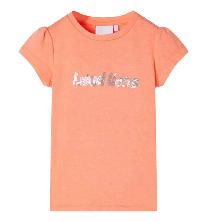 T-shirt enfant à manches courtes orange néon 104 | Mobilier & Déco