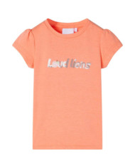 T-shirt enfant à manches courtes orange néon 104 | Mobilier & Déco