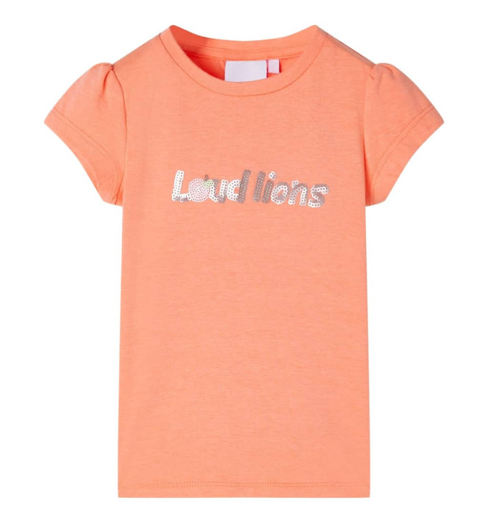 T-shirt enfant à manches courtes orange néon 128 | Mobilier & Déco
