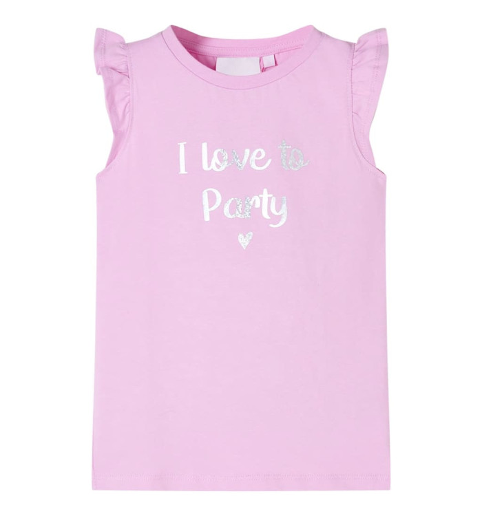 T-shirt enfants avec manches à volants lila 128 | Mobilier & Déco