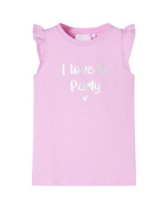 T-shirt enfants avec manches à volants lila 128 | Mobilier & Déco