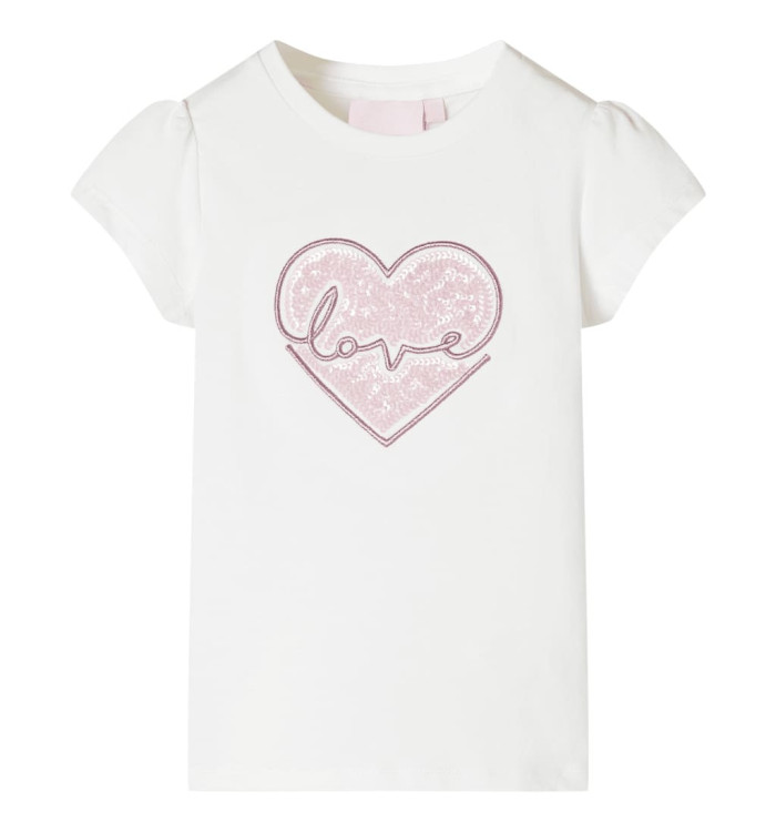 T-shirt pour enfants écru 128 | Mobilier & Déco