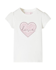 T-shirt pour enfants écru 128 | Mobilier & Déco