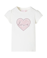 T-shirt pour enfants écru 104 | Mobilier & Déco
