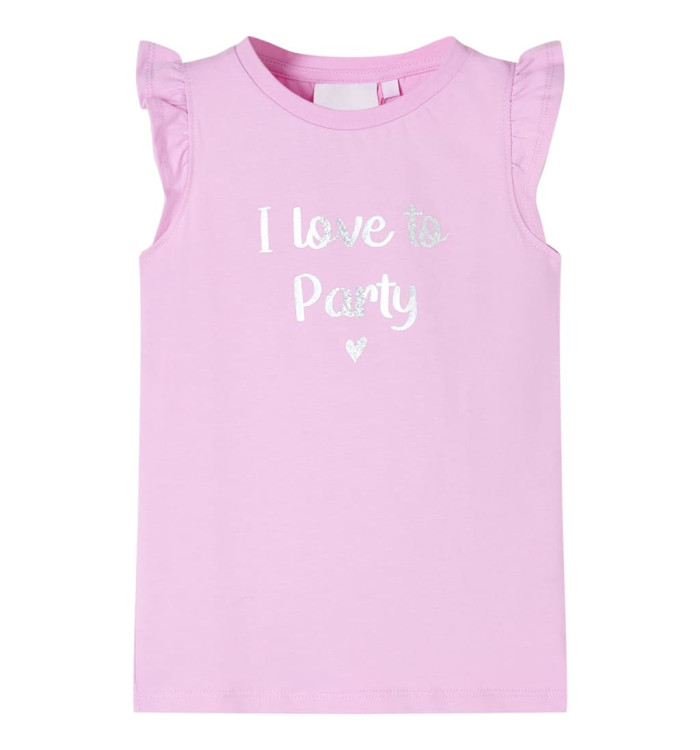 T-shirt enfants avec manches à volants lila 104 | Mobilier & Déco
