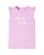 T-shirt enfants avec manches à volants lila 104 | Mobilier & Déco