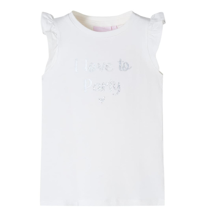T-shirt enfants avec manches à volants blanc 92 | Mobilier & Déco