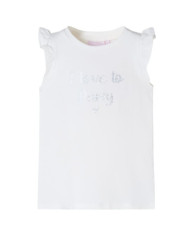 T-shirt enfants avec manches à volants blanc 92 | Mobilier & Déco