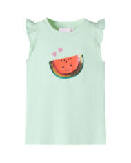 T-shirt enfants manches à volants vert tendre 92 | Mobilier & Déco