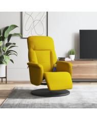 Fauteuil inclinable de massage avec repose-pied jaune velours | Mobilier & Déco