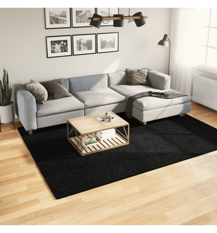 Tapis OVIEDO à poils courts noir 200x280 cm | Mobilier & Déco